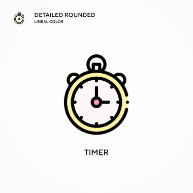 Zamanlayıcı vektör simgesi. Modern vektör illüstrasyon kavramları. Düzenlemesi ve kişiselleştirmesi kolay.