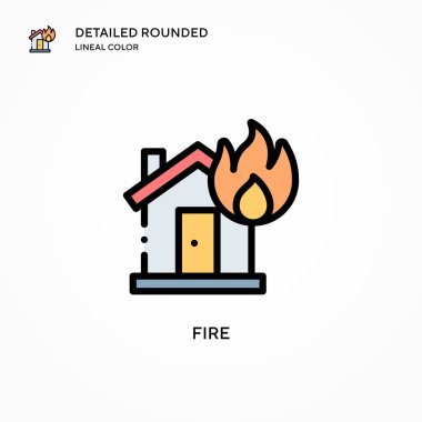 Vektör simgesini ateşle. Modern vektör illüstrasyon kavramları. Düzenlemesi ve kişiselleştirmesi kolay.