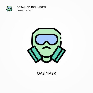 Gaz maskesi vektör simgesi. Modern vektör illüstrasyon kavramları. Düzenlemesi ve kişiselleştirmesi kolay.