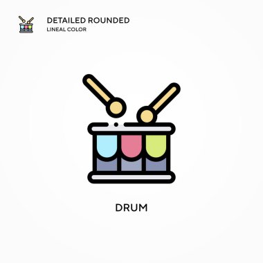 Davul vektör simgesi. Modern vektör illüstrasyon kavramları. Düzenlemesi ve kişiselleştirmesi kolay.