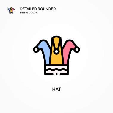 Şapka vektör simgesi. Modern vektör illüstrasyon kavramları. Düzenlemesi ve kişiselleştirmesi kolay.