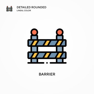 Bariyer vektör simgesi. Modern vektör illüstrasyon kavramları. Düzenlemesi ve kişiselleştirmesi kolay.