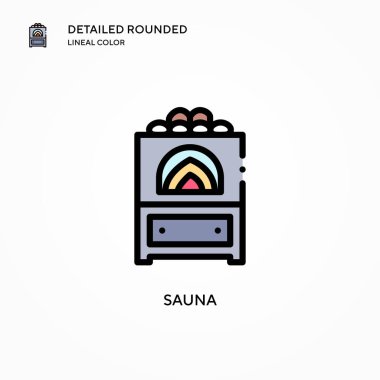 Sauna vektör simgesi. Modern vektör illüstrasyon kavramları. Düzenlemesi ve kişiselleştirmesi kolay.