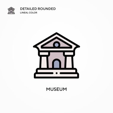 Müze vektör simgesi. Modern vektör illüstrasyon kavramları. Düzenlemesi ve kişiselleştirmesi kolay.