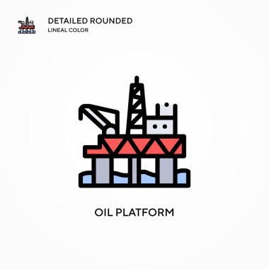Petrol platformu vektör simgesi. Modern vektör illüstrasyon kavramları. Düzenlemesi ve kişiselleştirmesi kolay.