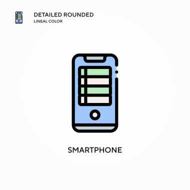 Akıllı telefon vektör simgesi. Modern vektör illüstrasyon kavramları. Düzenlemesi ve kişiselleştirmesi kolay.