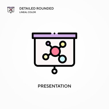 Sunum vektör simgesi. Modern vektör illüstrasyon kavramları. Düzenlemesi ve kişiselleştirmesi kolay.