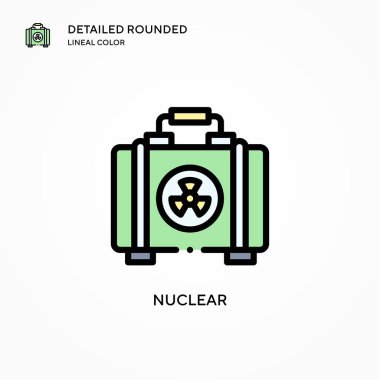 Nükleer vektör simgesi. Modern vektör illüstrasyon kavramları. Düzenlemesi ve kişiselleştirmesi kolay.