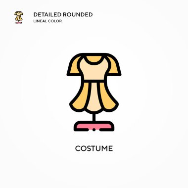 Kostüm vektör simgesi. Modern vektör illüstrasyon kavramları. Düzenlemesi ve kişiselleştirmesi kolay.