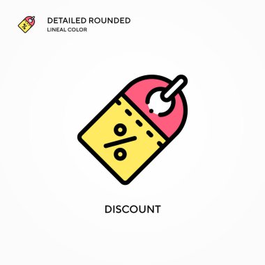 İndirimli vektör simgesi. Modern vektör illüstrasyon kavramları. Düzenlemesi ve kişiselleştirmesi kolay.