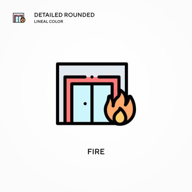 Vektör simgesini ateşle. Modern vektör illüstrasyon kavramları. Düzenlemesi ve kişiselleştirmesi kolay.