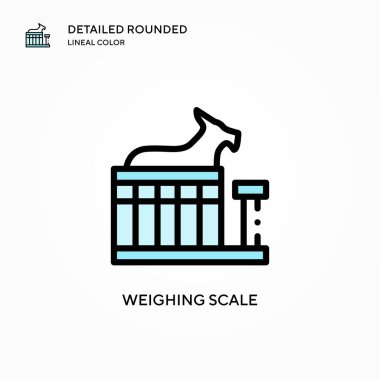 Ağırlık ölçekli vektör simgesi. Modern vektör illüstrasyon kavramları. Düzenlemesi ve kişiselleştirmesi kolay.