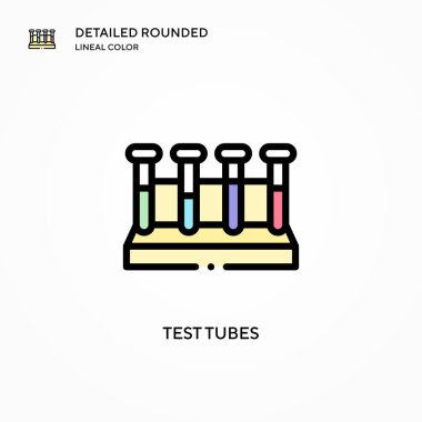 Test tüpleri vektör simgesi. Modern vektör illüstrasyon kavramları. Düzenlemesi ve kişiselleştirmesi kolay.