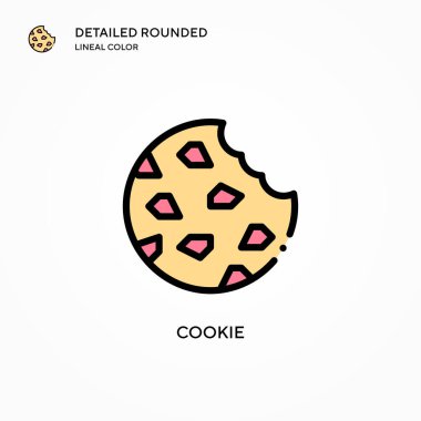 Kurabiye vektör simgesi. Modern vektör illüstrasyon kavramları. Düzenlemesi ve kişiselleştirmesi kolay.