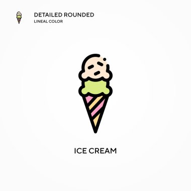 Dondurma vektör simgesi. Modern vektör illüstrasyon kavramları. Düzenlemesi ve kişiselleştirmesi kolay.