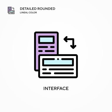 Arayüz vektör simgesi. Modern vektör illüstrasyon kavramları. Düzenlemesi ve kişiselleştirmesi kolay.