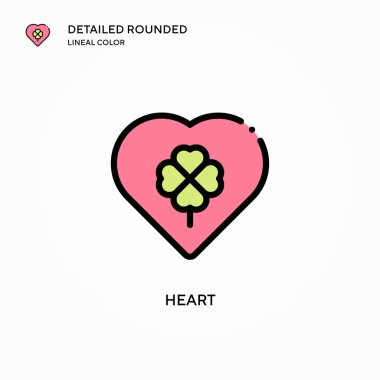 Kalp vektör simgesi. Modern vektör illüstrasyon kavramları. Düzenlemesi ve kişiselleştirmesi kolay.