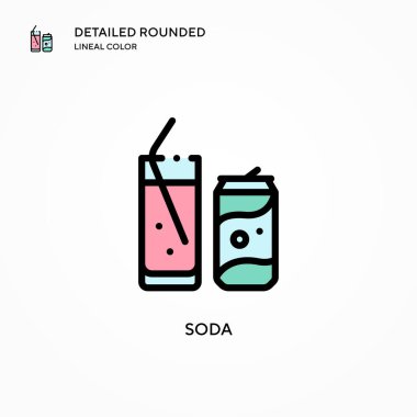 Soda vektör simgesi. Modern vektör illüstrasyon kavramları. Düzenlemesi ve kişiselleştirmesi kolay.