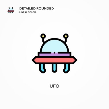 Ufo vektör simgesi. Modern vektör illüstrasyon kavramları. Düzenlemesi ve kişiselleştirmesi kolay.