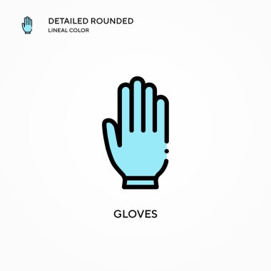 Eldiven vektör simgesi. Modern vektör illüstrasyon kavramları. Düzenlemesi ve kişiselleştirmesi kolay.