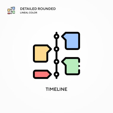Zaman çizgisi vektör simgesi. Modern vektör illüstrasyon kavramları. Düzenlemesi ve kişiselleştirmesi kolay.