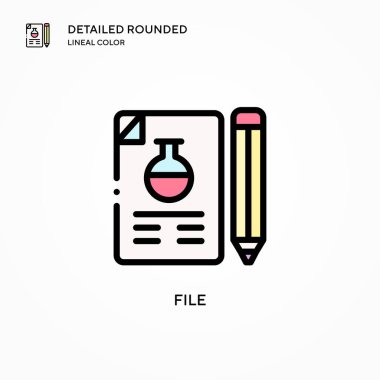 Dosya vektör simgesi. Modern vektör illüstrasyon kavramları. Düzenlemesi ve kişiselleştirmesi kolay.