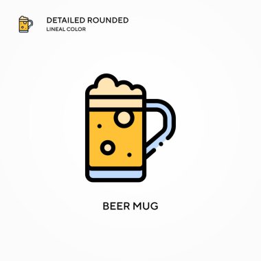 Bira kupası vektör simgesi. Modern vektör illüstrasyon kavramları. Düzenlemesi ve kişiselleştirmesi kolay.
