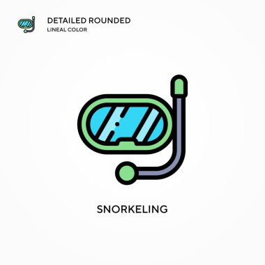 Şnorkelli vektör simgesi. Modern vektör illüstrasyon kavramları. Düzenlemesi ve kişiselleştirmesi kolay.