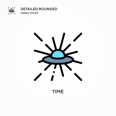 Zaman vektör simgesi. Modern vektör illüstrasyon kavramları. Düzenlemesi ve kişiselleştirmesi kolay.