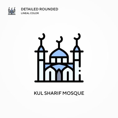 Kul Sharif cami ikonu. Modern vektör illüstrasyon kavramları. Düzenlemesi ve kişiselleştirmesi kolay.