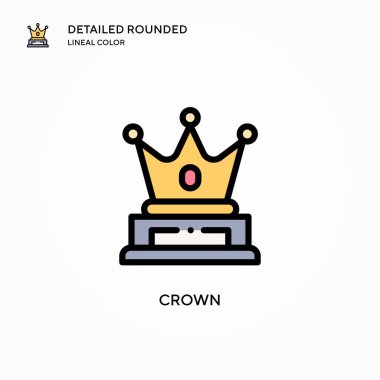 Crown vektör simgesi. Modern vektör illüstrasyon kavramları. Düzenlemesi ve kişiselleştirmesi kolay.