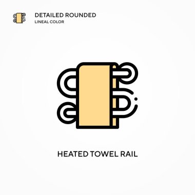 Isıtılmış havlu taşıyıcı ikonu. Modern vektör illüstrasyon kavramları. Düzenlemesi ve kişiselleştirmesi kolay.