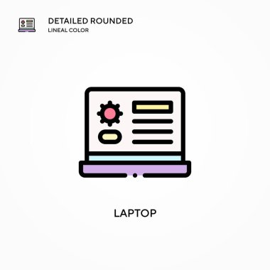 Laptop vektör simgesi. Modern vektör illüstrasyon kavramları. Düzenlemesi ve kişiselleştirmesi kolay.