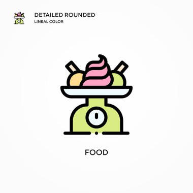 Yiyecek vektör simgesi. Modern vektör illüstrasyon kavramları. Düzenlemesi ve kişiselleştirmesi kolay.