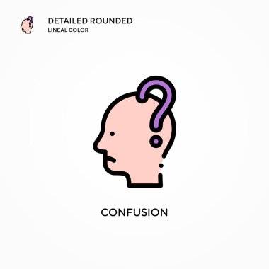 Karışıklık vektör simgesi. Modern vektör illüstrasyon kavramları. Düzenlemesi ve kişiselleştirmesi kolay.