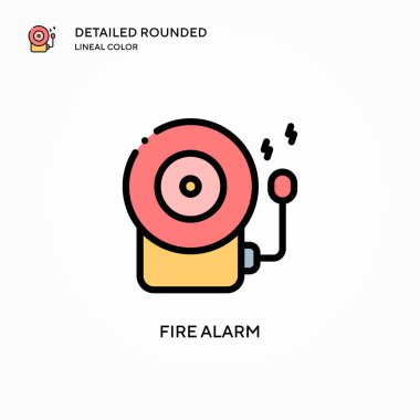 Yangın alarmı vektör simgesi. Modern vektör illüstrasyon kavramları. Düzenlemesi ve kişiselleştirmesi kolay.
