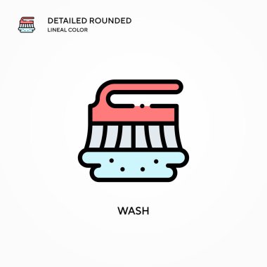 Vektör simgesini yıka. Modern vektör illüstrasyon kavramları. Düzenlemesi ve kişiselleştirmesi kolay.