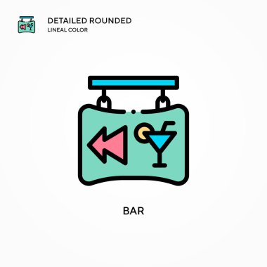 Bar vektör simgesi. Modern vektör illüstrasyon kavramları. Düzenlemesi ve kişiselleştirmesi kolay.