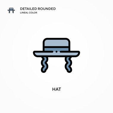 Şapka vektör simgesi. Modern vektör illüstrasyon kavramları. Düzenlemesi ve kişiselleştirmesi kolay.
