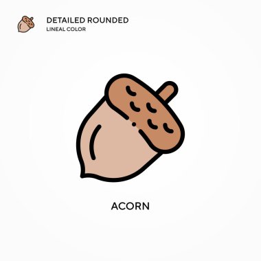 Meşe palamudu ikonu. Modern vektör illüstrasyon kavramları. Düzenlemesi ve kişiselleştirmesi kolay.