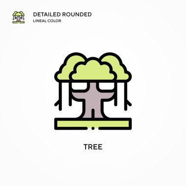 Ağaç vektör simgesi. Modern vektör illüstrasyon kavramları. Düzenlemesi ve kişiselleştirmesi kolay.