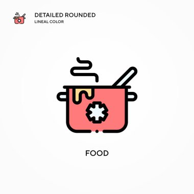 Yiyecek vektör simgesi. Modern vektör illüstrasyon kavramları. Düzenlemesi ve kişiselleştirmesi kolay.