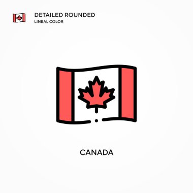 Kanada vektör simgesi. Modern vektör illüstrasyon kavramları. Düzenlemesi ve kişiselleştirmesi kolay.