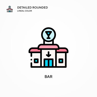 Bar vektör simgesi. Modern vektör illüstrasyon kavramları. Düzenlemesi ve kişiselleştirmesi kolay.