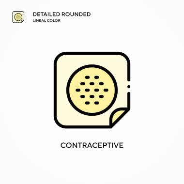 Hamilelik önleyici vektör ikonu. Modern vektör illüstrasyon kavramları. Düzenlemesi ve kişiselleştirmesi kolay.