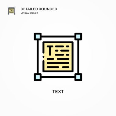 Metin vektör simgesi. Modern vektör illüstrasyon kavramları. Düzenlemesi ve kişiselleştirmesi kolay.