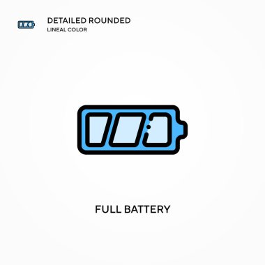 Tam batarya vektör simgesi. Modern vektör illüstrasyon kavramları. Düzenlemesi ve kişiselleştirmesi kolay.