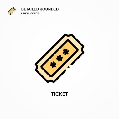 Bilet vektör simgesi. Modern vektör illüstrasyon kavramları. Düzenlemesi ve kişiselleştirmesi kolay.