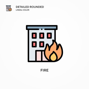 Vektör simgesini ateşle. Modern vektör illüstrasyon kavramları. Düzenlemesi ve kişiselleştirmesi kolay.