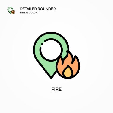 Vektör simgesini ateşle. Modern vektör illüstrasyon kavramları. Düzenlemesi ve kişiselleştirmesi kolay.